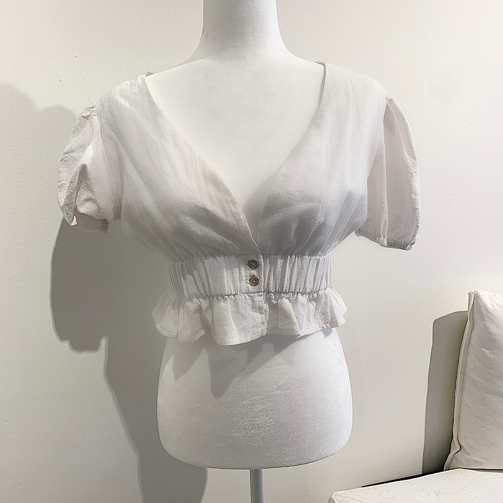 White v neck blouse